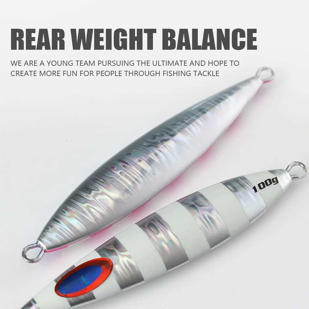 JIGGINGPRO 60g 80g 100g 150g 200g Isca Artificial señuelo de Jigging lento equipo de pesca de mar plantilla de Metal para equipo de pesca - imagen 5