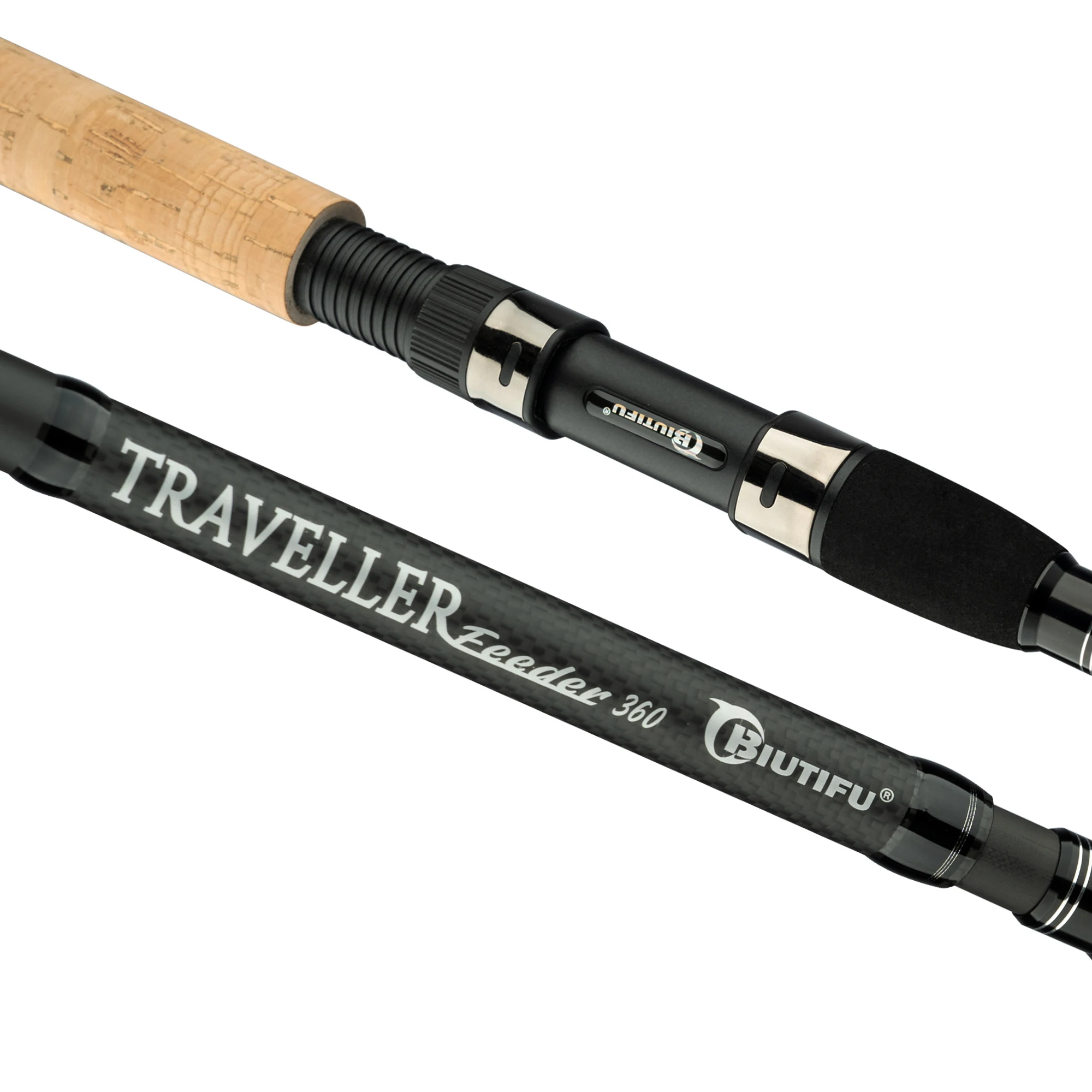 BIUTIFU-cañas de pescar para carpa, alimentador de viajero, 3,0 m, 3,6 m, 3 puntas, peso de fundición, 120g, caña de viaje giratoria de fibra de carbono, mar de agua dulce - imagen 3