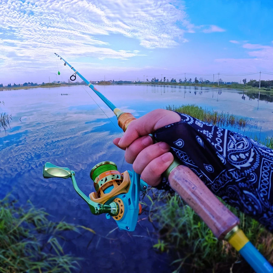 Barra de doble guía giratoria ultraligera, resistencia máxima de 5,2: 1, 18lb, adecuada para cualquier equipo de pesca de agua - imagen 5