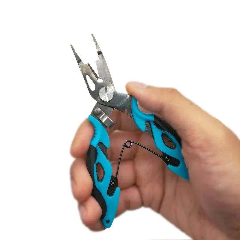 Alicates de pesca pequeños y ligeros de acero inoxidable, tijeras de pesca de mar, herramientas de gancho giratorio trenzado, alicates de pesca, cortadores de anillos divididos - imagen 3