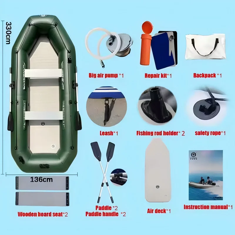 Barco pesquero inflable con suelo de aire – Kayak para adulto - imagen 5