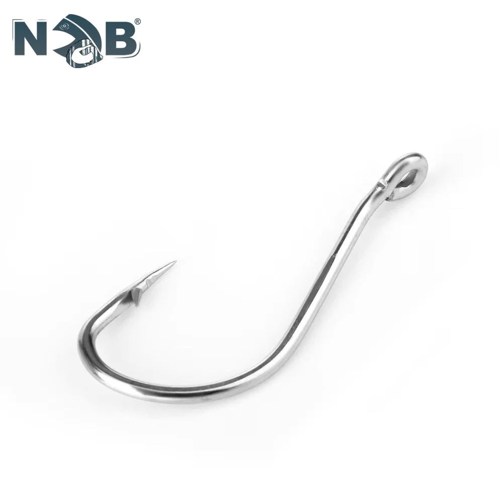 NGB 92553SS 25-50PCS Anzuelo de pesca de hierro inoxidable anillado 5/0 # -5 #   Anzuelo de pesca con púas afiladas de pulpo Baitholder - imagen 5