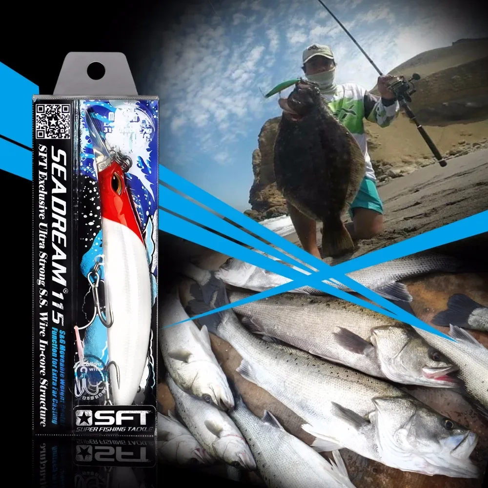 Señuelo de pesca flotante MINNOW, cebo duro de 115MM, 21G, Wobble Minnow, Crankbait, Japón - imagen 4