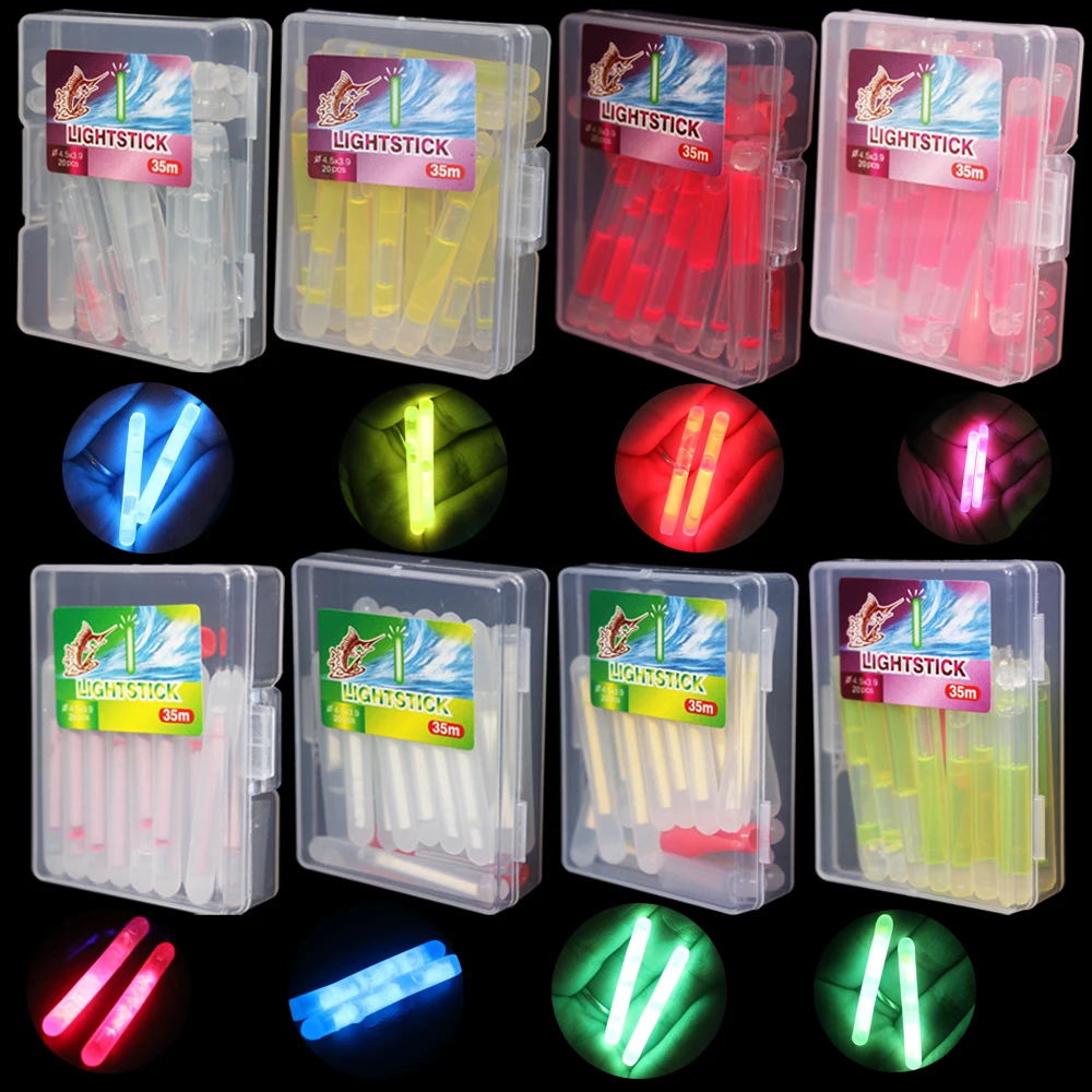 Barra de luz fluorescente con forma de luciérnaga para Pesca, flotador nocturno, barra luminosa oscura, 10 unids/lote por bolsa
