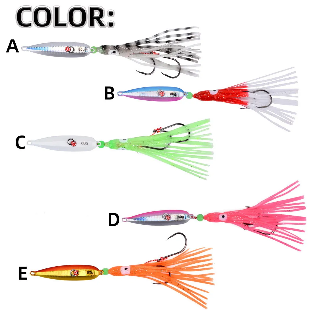 40g-200g Jigging calamar Pesca Inchiku cabeza de plantilla de Metal Leurre falda de pulpo Japón Kingfish pargo cacao cebo lento señuelo de Pesca - imagen 3