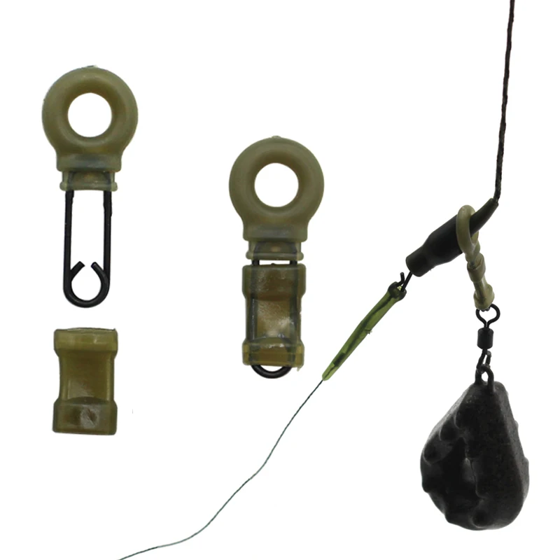 10 juegos de anillos para correr, Kit de Clips deslizantes, conectores giratorios de cambio rápido, accesorios de pesca de carpa, aparejos