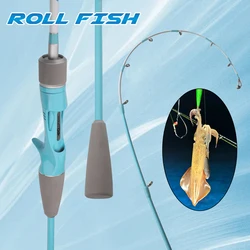 ROLLFISH 1,55 M punta de titanio pulpo calamar cuttle fibra de carbono barco de agua salada luz lenta Jigging Casting caña de pescar