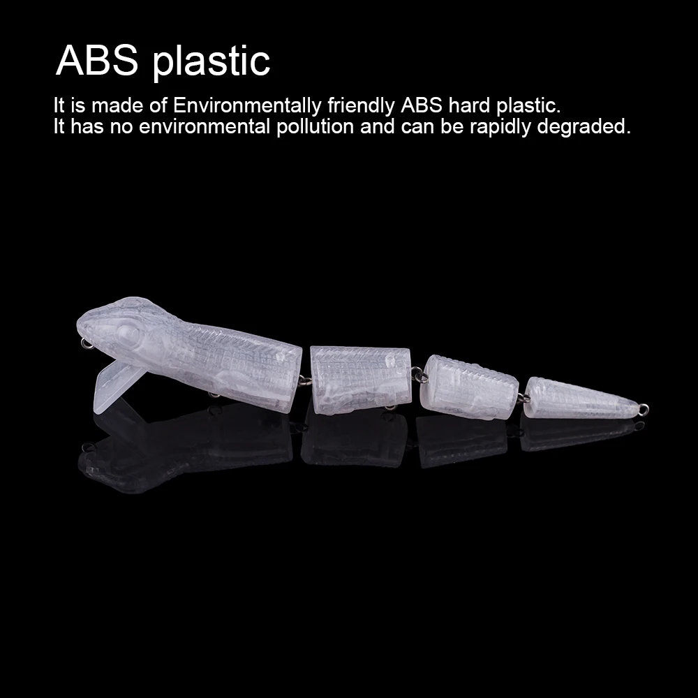Hanlin-señuelo de pesca de serpiente sin pintar, cebo de plástico duro de superficie articulada múltiple, aparejos en blanco de lagarto, 22CM, 53G - imagen 5