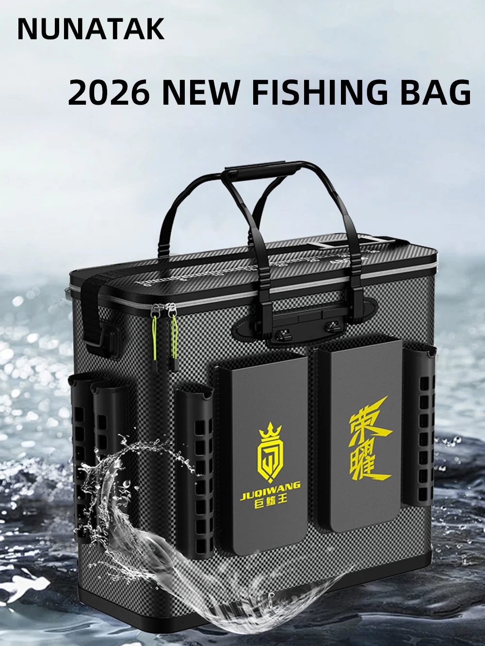 NUNATAK, nuevo cubo para pesca en vivo de gran capacidad, bolsa gruesa de doble hombro, cubo para pescado, barril de pesca de almacenamiento multifuncional