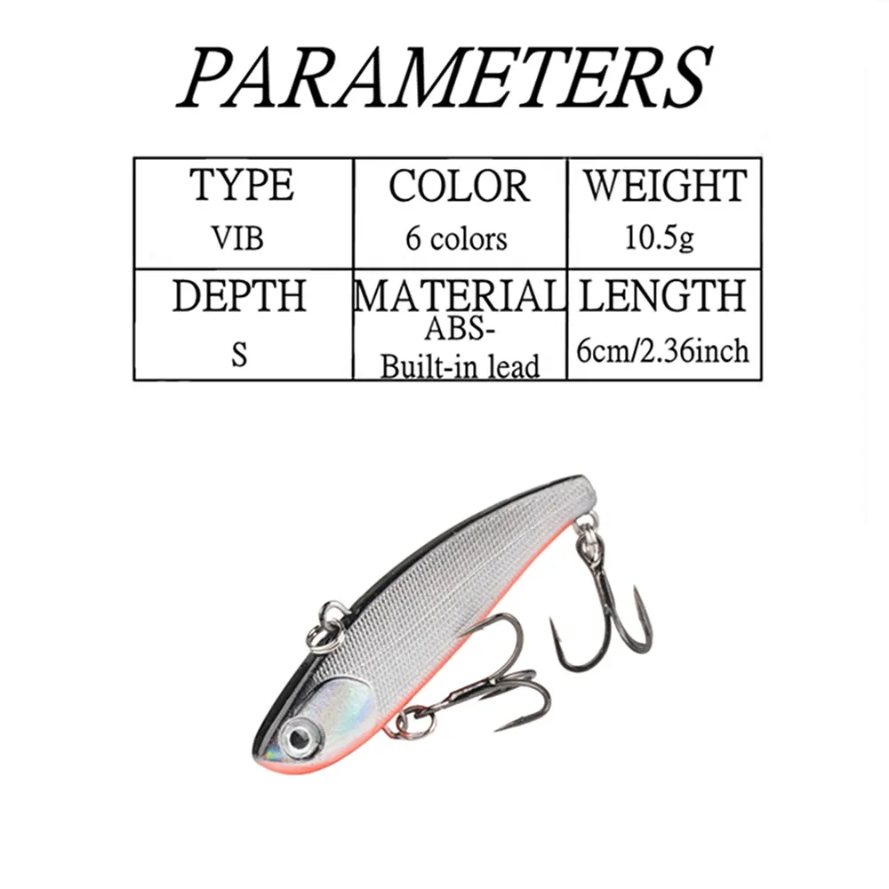 Señuelos de pesca VIB que se hunden, plantilla de cebo duro Artificial de 60mm y 10,5g, Crankbait, cebo de trucha con vibración de plomo incorporado para aparejos de Lucio, 1 ud. - imagen 2