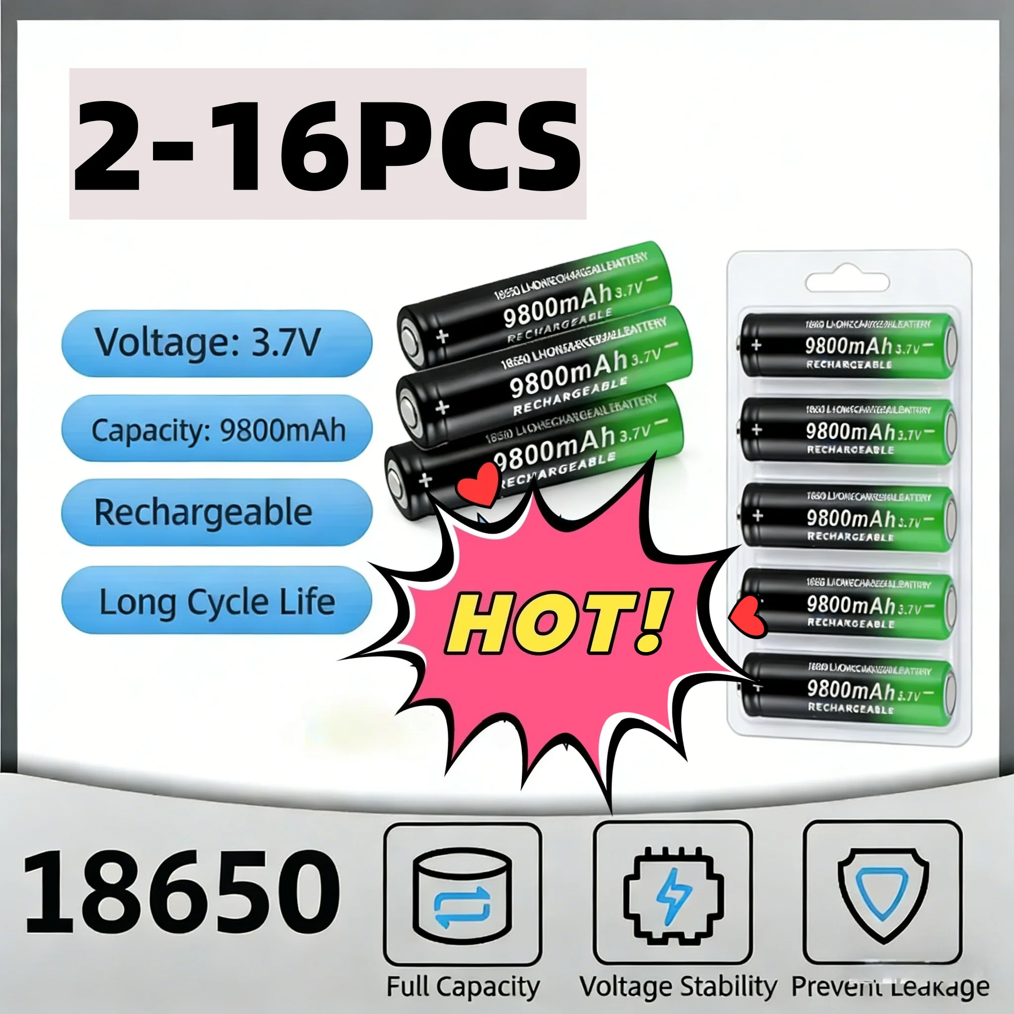 Batería 18650 de alta capacidad para linterna LED - imagen 4