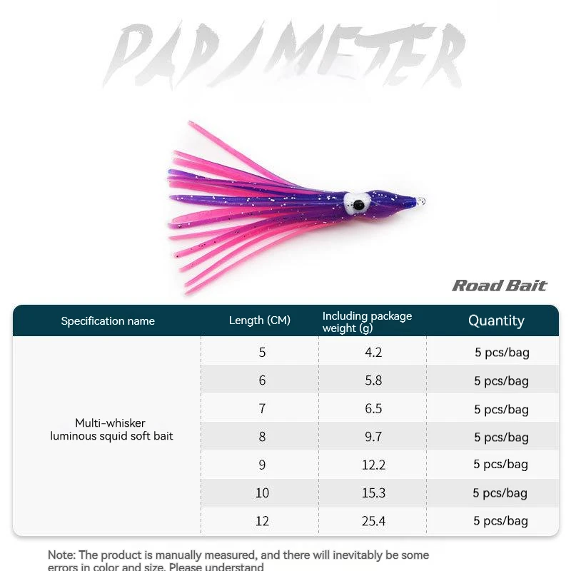 PRO BEROS 5 uds faldas de pulpo luminosas suaves señuelo 5-12cm silicona atún corrico con falda de calamar Jigging pesca en el mar cebo brillante - imagen 2