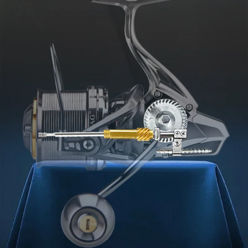 Carrete de pesca NAG inoxidable 6 + 1 rodamiento totalmente metálico sin huecos de alta velocidad 4,8:1 8000-14000 arrastre 20KG carrete grande agua dulce y salada - imagen 4