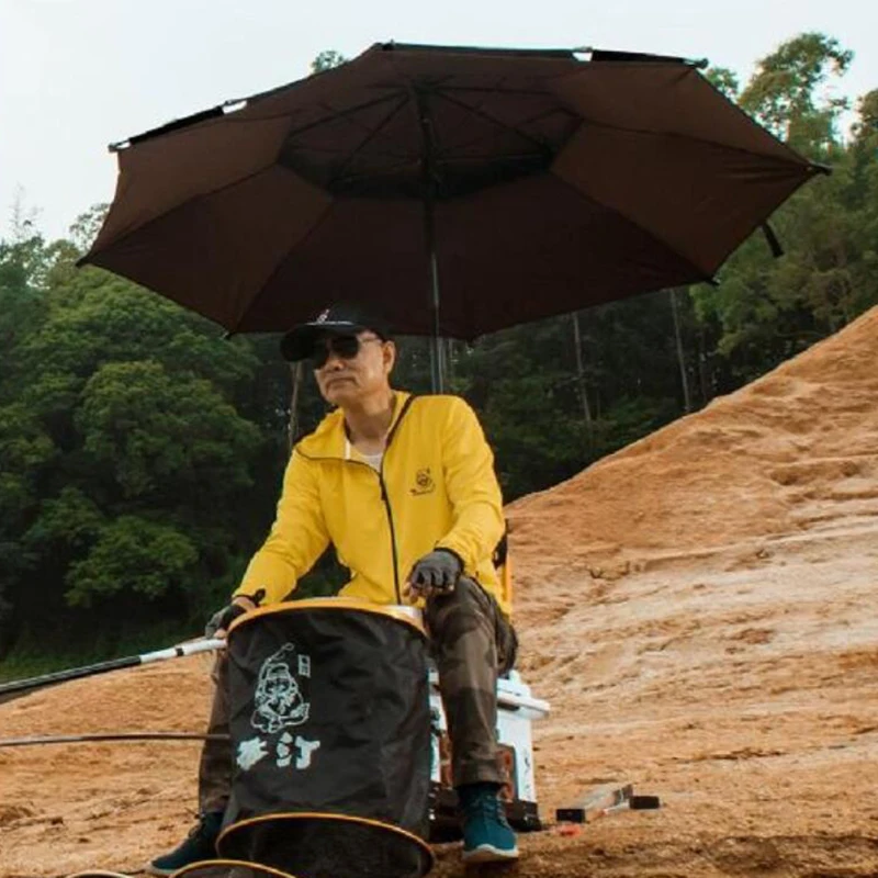 Paraguas de pesca de vinilo ajustable, sombrilla de protección UVv, antitormenta, para exteriores - imagen 2