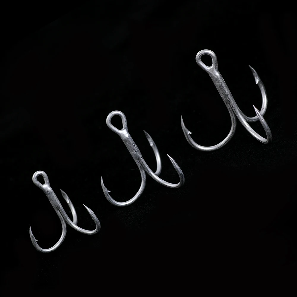 FTK anzuelos triples 1 #-12 #, anzuelos de pesca con mosca de agua salada anillados, anzuelos de acero con alto contenido de carbono, aparejos de pesca de mar de lubina de alta resistencia - imagen 4