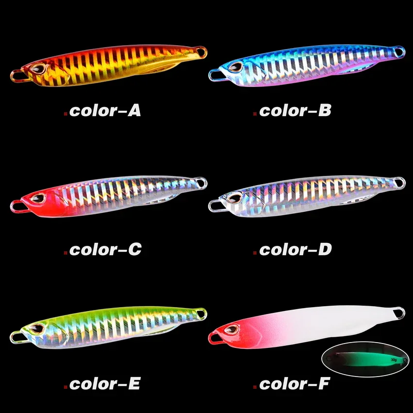 Señuelo de pesca con plantilla de Metal, peso de 10g-40g, cebo duro para pesca de lubina, aparejos de cebo para trucha, Jigging, plantillas de señuelos de agua salada, 1 Uds. - imagen 5