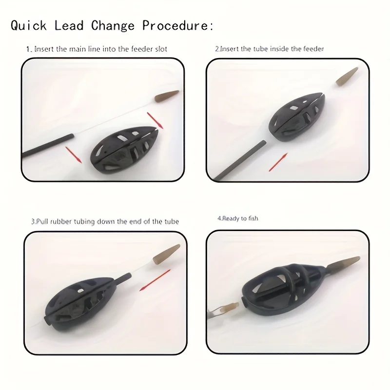 Kit Method Feeder en Línea – Aleación Zinc para Pesca de Carpa - imagen 4