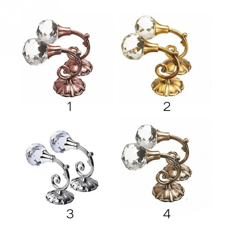 Ganchos de metal y cristal para cortinas con soporte de pared - imagen 5