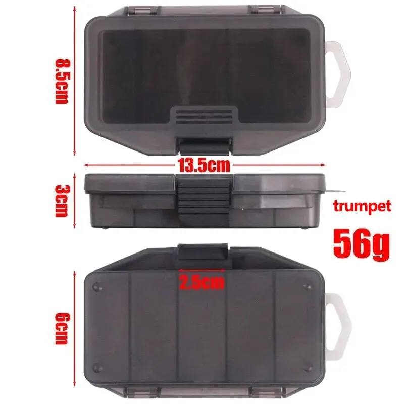 BURLE-aparejos de pesca de plástico Visible gris, señuelo, anzuelos de cebo, caja de almacenamiento de accesorios - imagen 5