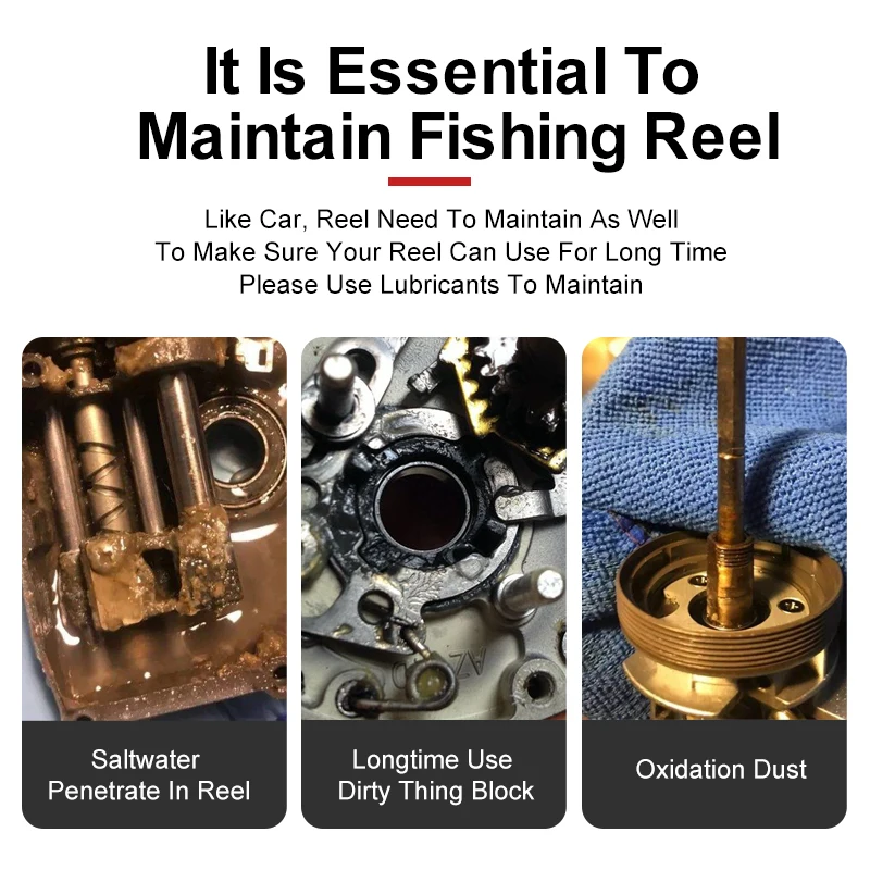 LEYDUN carretes de pesca giratorios, grasa protectora, lubricante de rodamiento de aceite, fundición, herramienta de mantenimiento de aparejos de aceite - imagen 4