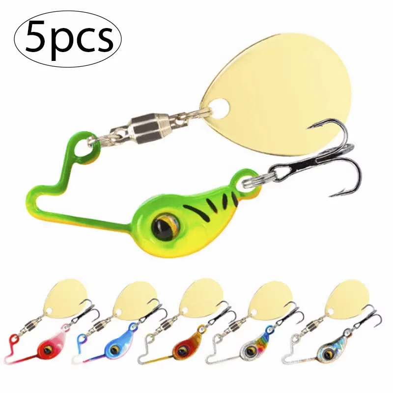 5 uds. De cebo giratorio de Metal VIB con vibración, cuchara giratoria, Señuelos de Pesca 4g 8g, plantillas para trucha, Pesca de invierno, cebos duros, aparejos de Pesca - imagen 2