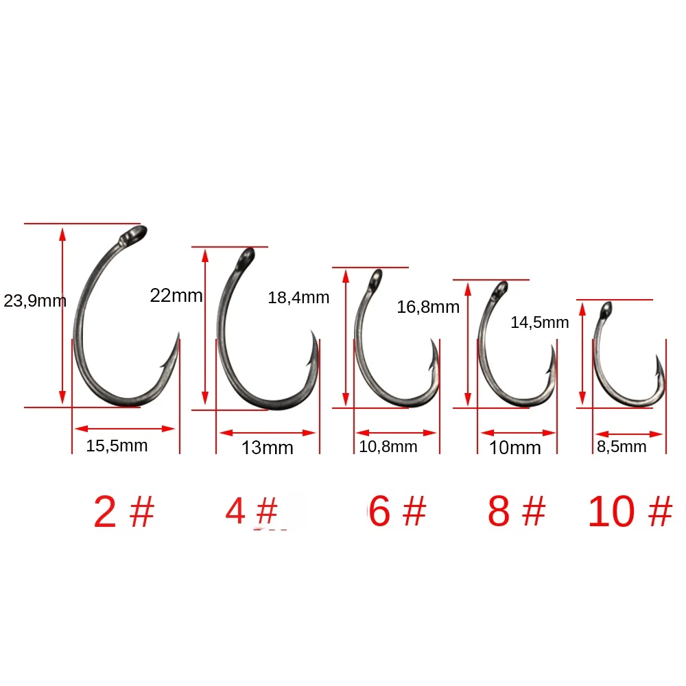 15 Uds. Anzuelo de púas de acero inoxidable con alto contenido de carbono recubierto de PTFE con ojo X503 accesorios de pesca - imagen 4