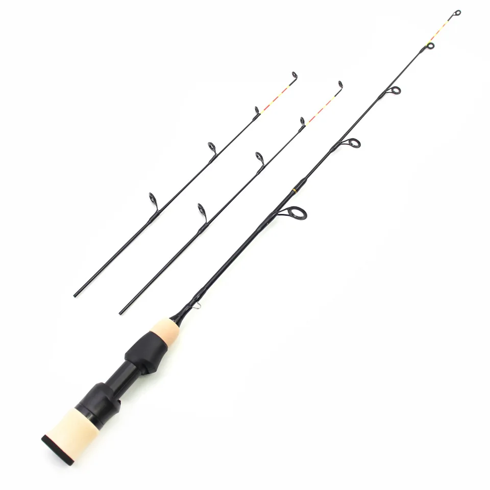 Juego de cañas de pescar en hielo de tres secciones: caña compacta de fibra de carbono de 55 cm con mango cómodo, adecuada para pesca en hielo en invierno. - imagen 4