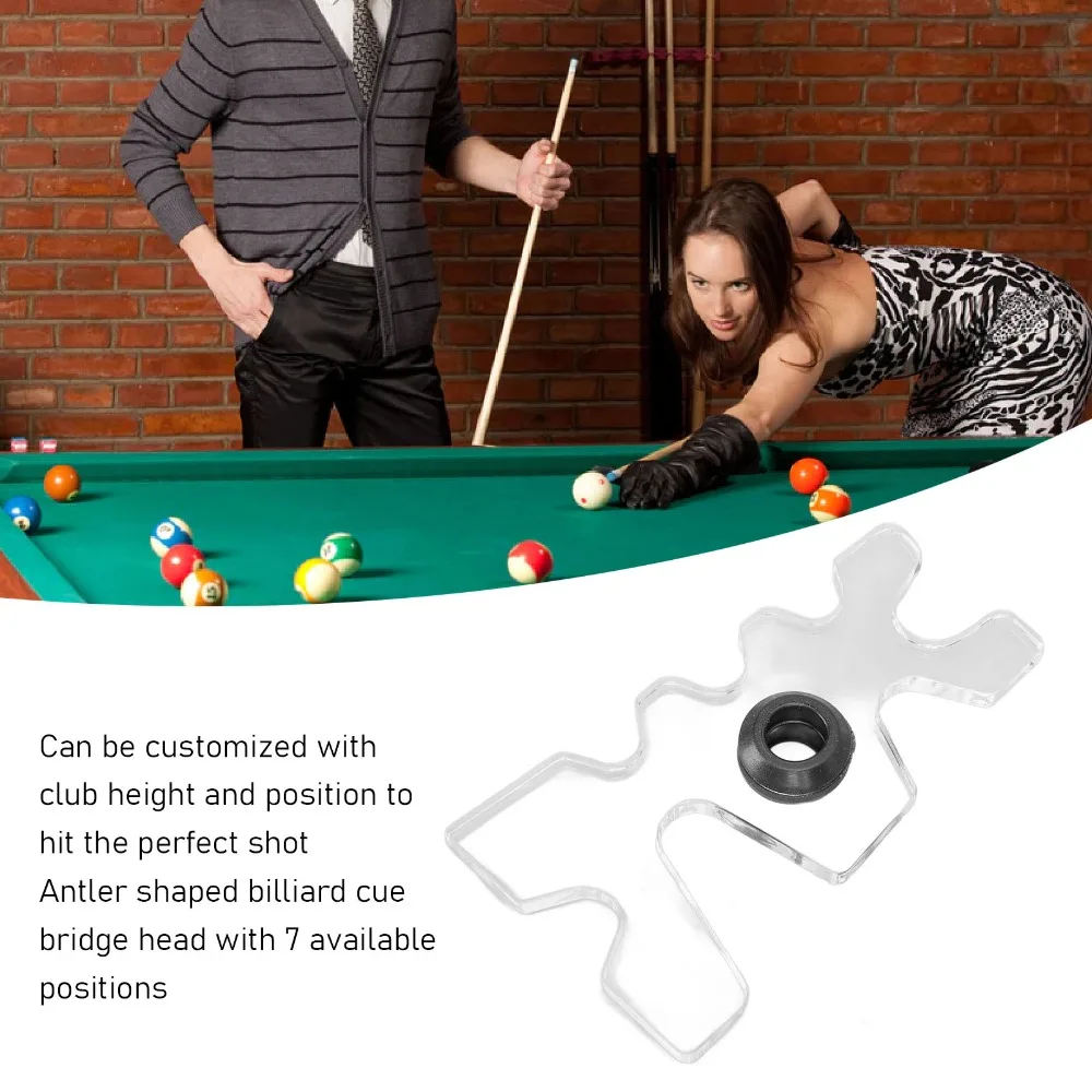 Cabeza de Puente para Taco de Billar de Acrílico Transparente, Cabeza de Puente de Goma Enchufable para Taco de Billar, Fácil de Usar - imagen 4