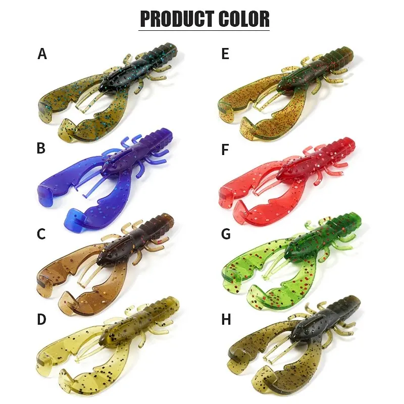 SUNMILE 6 piezas Señuelos de Pesca cangrejo camarón 7,5 cm/3,5g cebos blandos cebos de criatura Iscas cebo Artificial lubina perca cebos de pesca - imagen 2