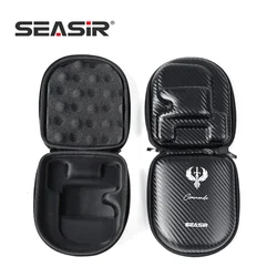 SEASIR Commando patrón de fibra de carbono Baitcasting bolsa de carretes de pesca Eva bolsa de aparejos de carrete impermeable