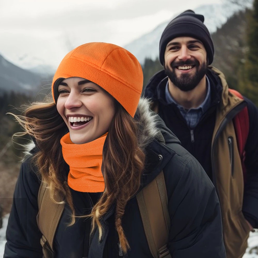 Conjunto de gorro y bufanda de invierno a prueba de viento, gorro de calavera de esquí, calentador de cuello, polaina, bufanda facial - imagen 5