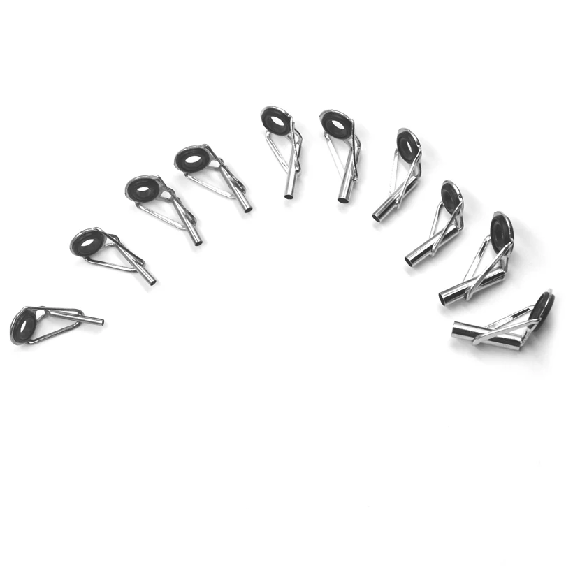 MNFT 80 unids/caja tamaño 1-10 #   Kit de reparación de punta guía de caña de pescar, anillos de ojo DIY, marcos de acero inoxidable, anillo guía de línea TS de cerámica - imagen 3