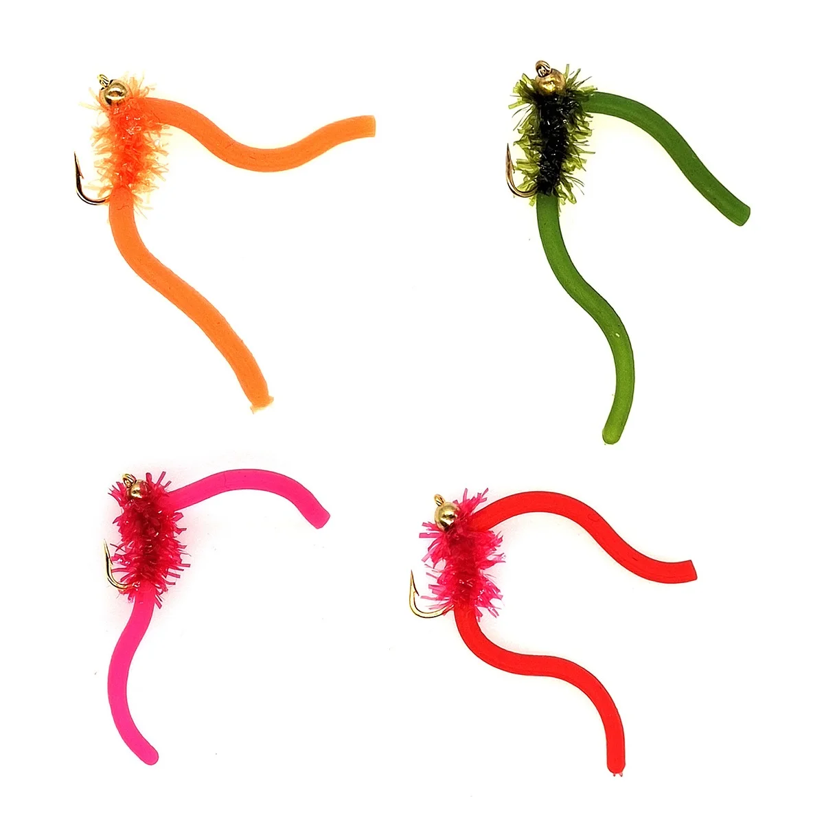 Mosca señuelo Squirmy ninfa de latón con destello de cristal