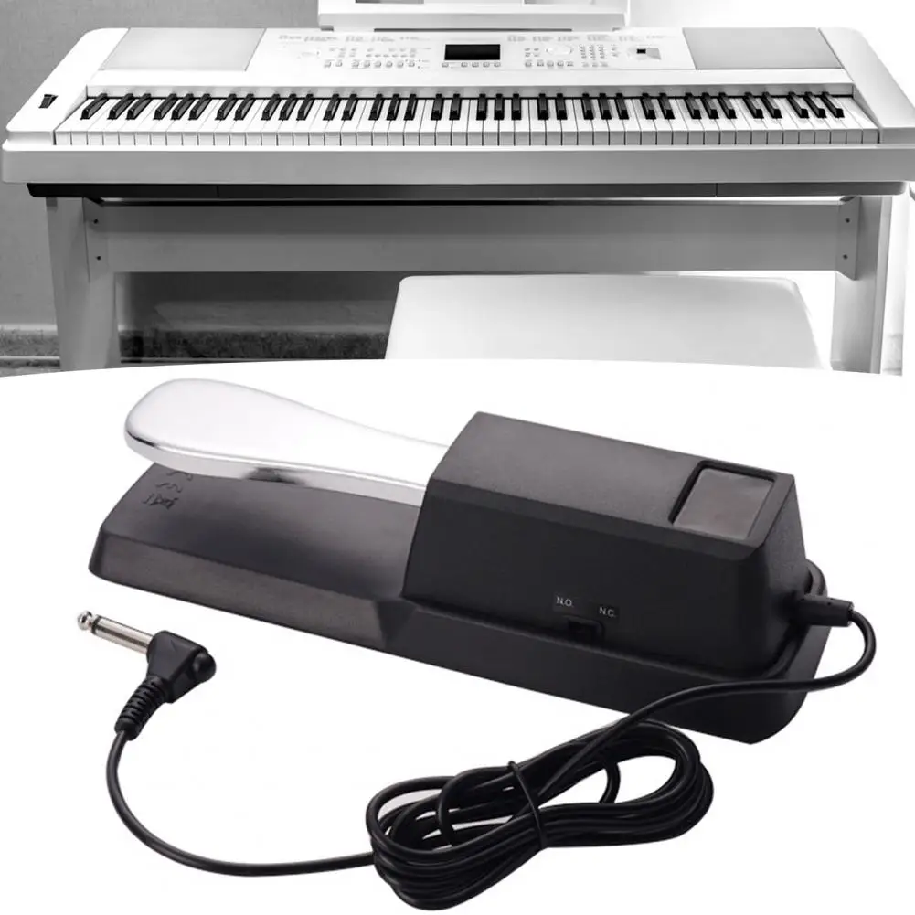 Pedal de apoyo para Piano eléctrico, conector Universal de 6,5mm, antideslizante, Digital, de Metal, instrumento Musical - imagen 3