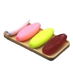 Señuelo de plástico blando para pesca de gusanos, cebo de Jigging de hundimiento lento para aparejo Ned, aparejo loco, aparejo fino, walleye, perca de bagre, 6 uds., 8,8g, 55mm