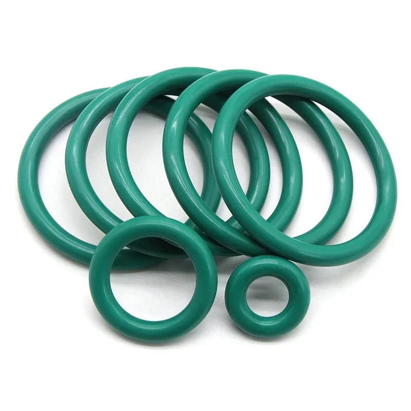 Anillos tóricos de goma fluorada FKM verde, espesor del anillo CS6mm OD40mm ~ 150mm, arandela de combustible, resistente al aceite, ácido y álcalis, 5/10 Uds. - imagen 5