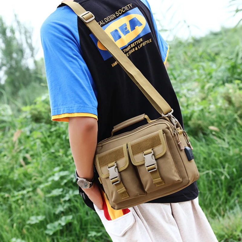 Bolsa de pecho de pesca táctica para hombre, bandolera de viaje, bolsa de caza USB, para exteriores, senderismo, ciclismo, bolsa de hombro diaria, riñonera de cebo - imagen 3