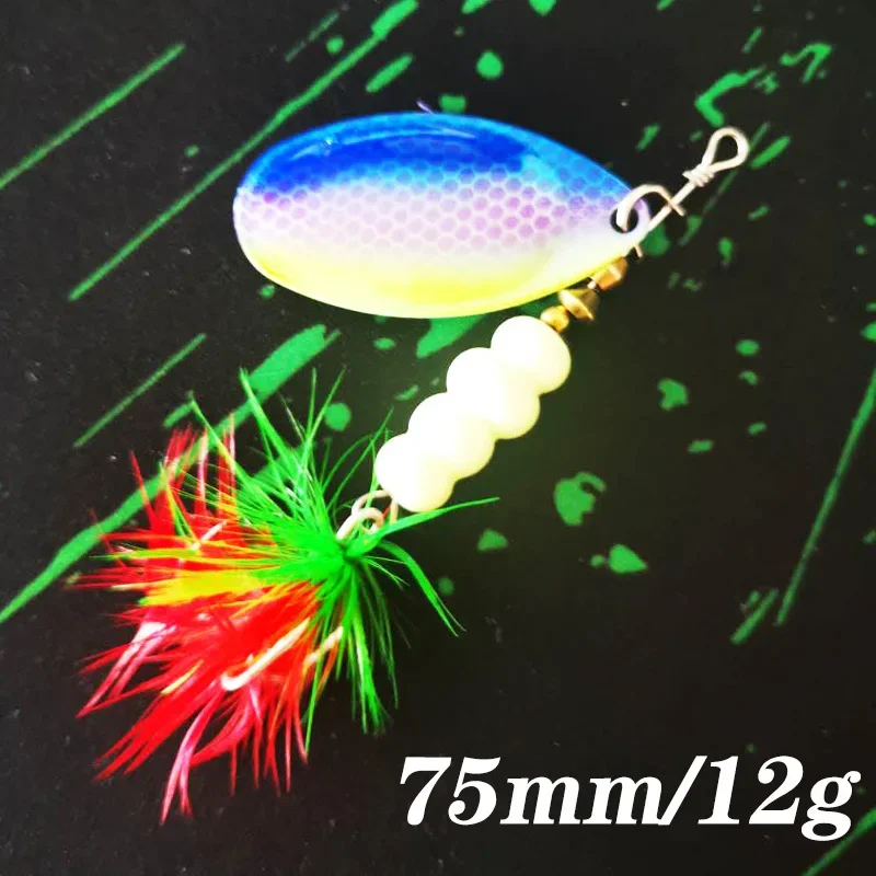 Señuelo de Pesca de insectos, cuchara, lubina, Spinner Artificial, anzuelos de Pesca de Lucio de Metal, aparejos de Pesca que se hunden, 9g, 12g, 1 ud. - imagen 4