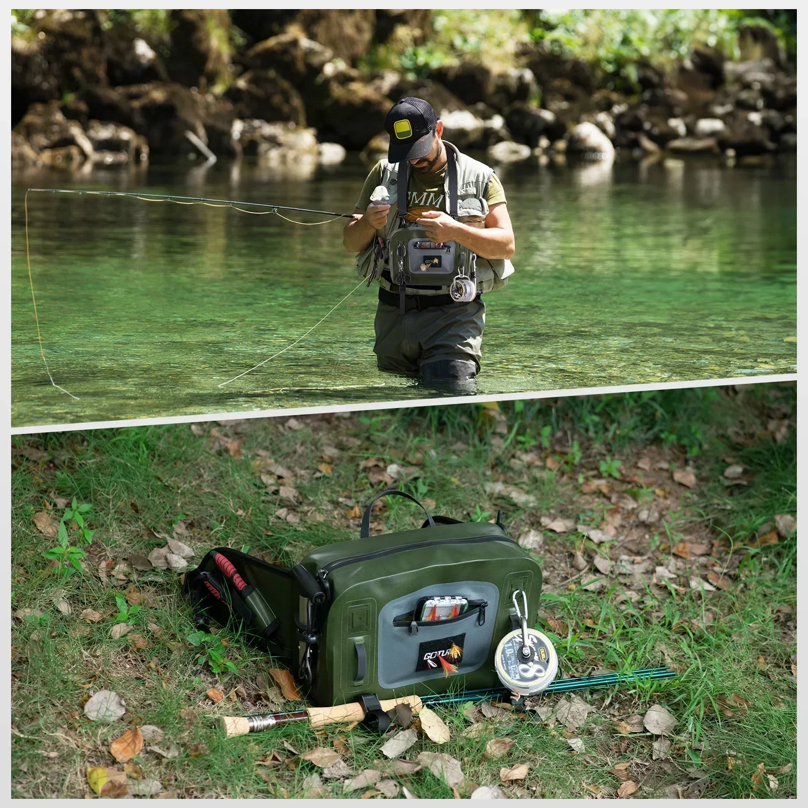 Riñonera de Pesca Goture Impermeable con Portacañas - imagen 4