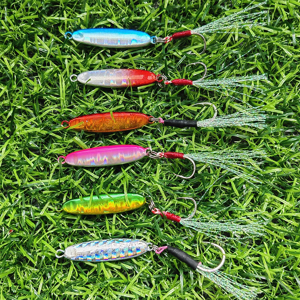 SWOLFY-señuelo de pesca de Microjigging, minicebo Artificial Isca con un solo gancho, accesorios de pesca, 5,5g/32mm, 1 unidad - imagen 4