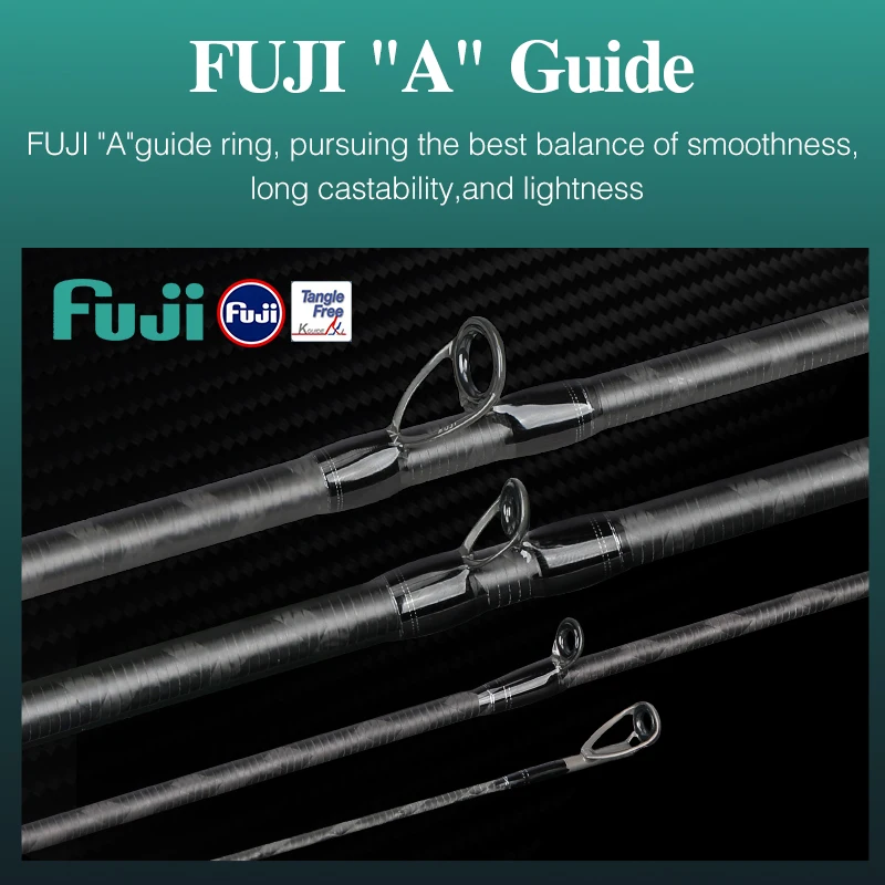 TSURINOYA SAGACITY 1,96 m 2,03 m 2,06 XF carrera de acción caña de pescar de lubina FUJI anillos guía L ML M MH 2 secciones de fundición giratoria de carbono - imagen 3