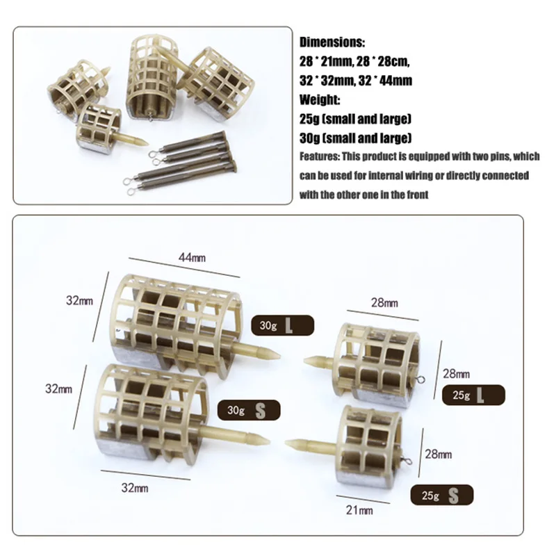 OUZEY-jaula para cebo de pesca, conector de 20g/30g, alimentador, soporte para cebo, lanzador, aparejos, jaula de pesca, cesta para aparejo de pesca de carpa - imagen 2