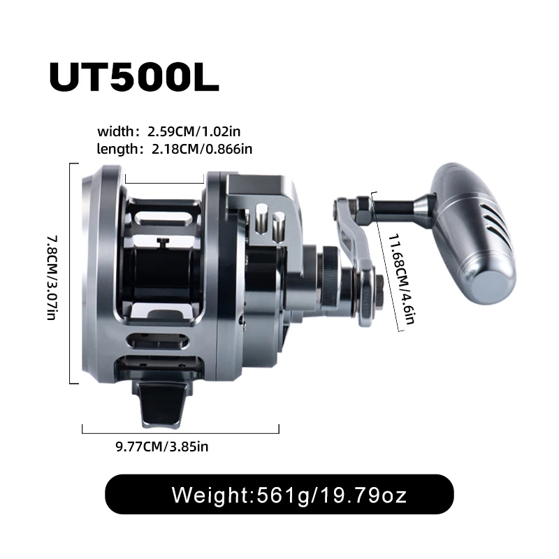 WEIHE 1 Uds rueda de placa de hierro de metal UT500 rueda de tambor de pesca marítima - imagen 5