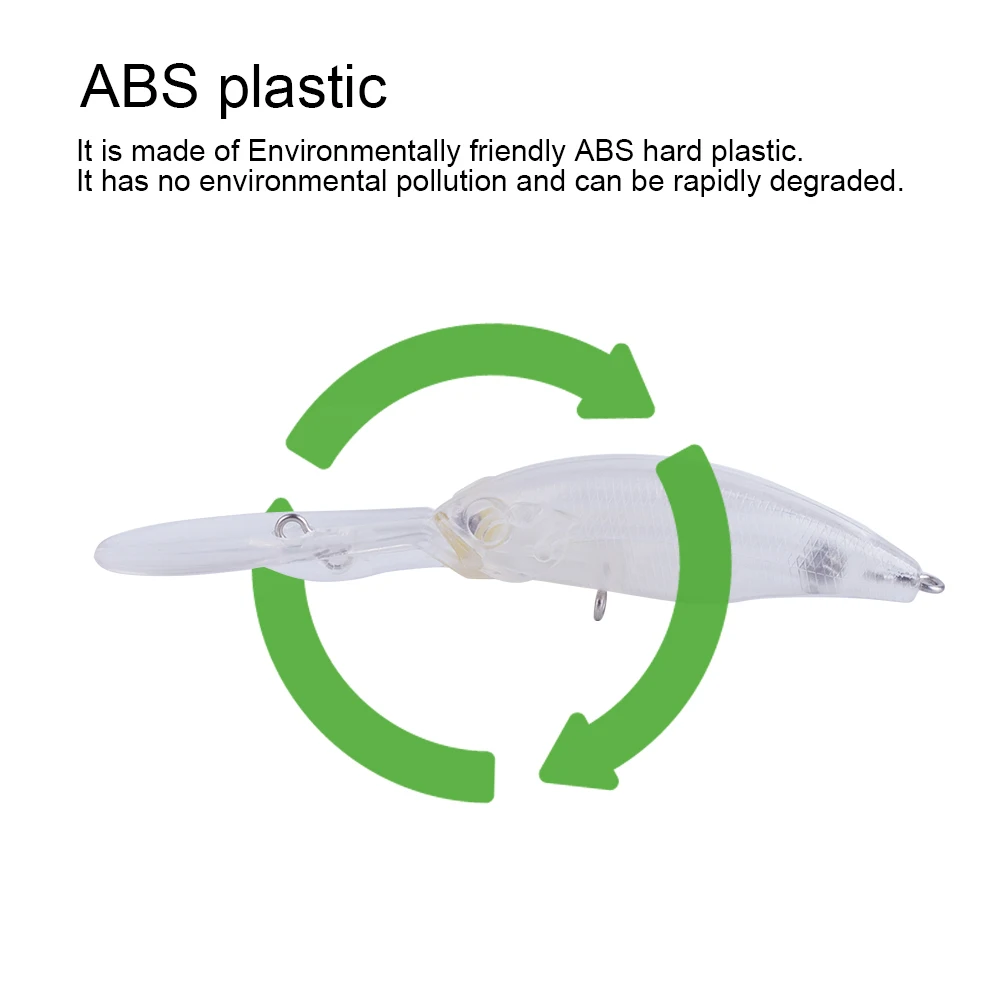 Hanlin-señuelo de pesca de plástico duro flotante, pececillos artificiales en blanco, 10/20 piezas, 10CM, 6G, Wobbler, Crankbait, aparejos de Musky - imagen 5