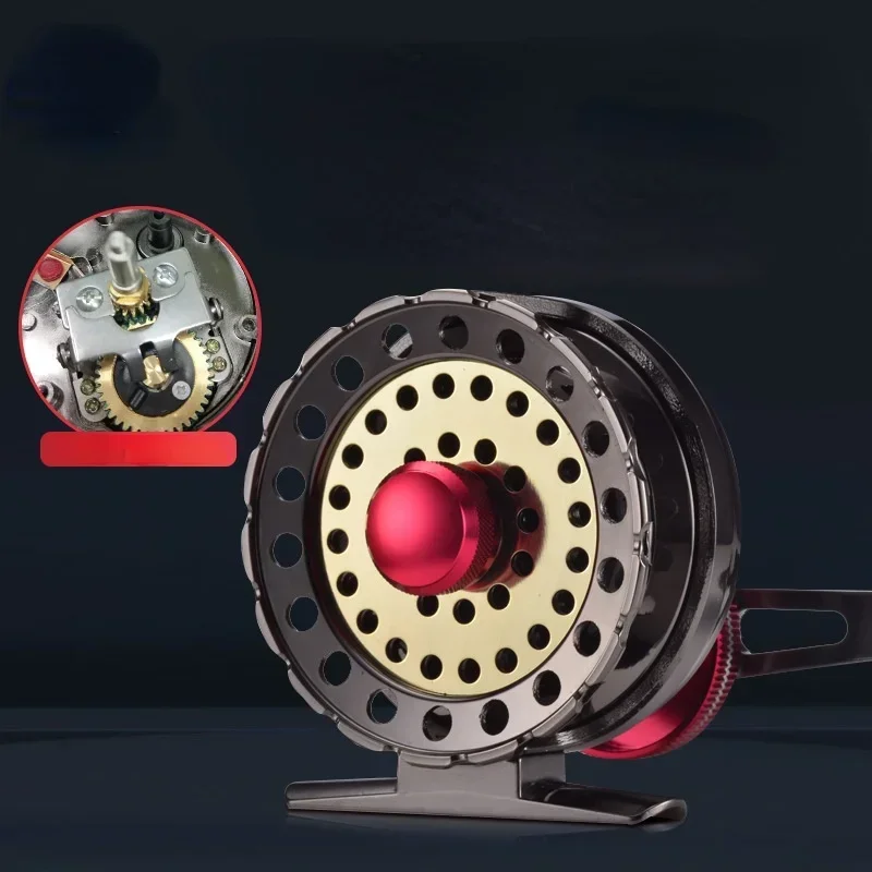 Carrete micro rueda de válvula totalmente metálico para balsa - imagen 4