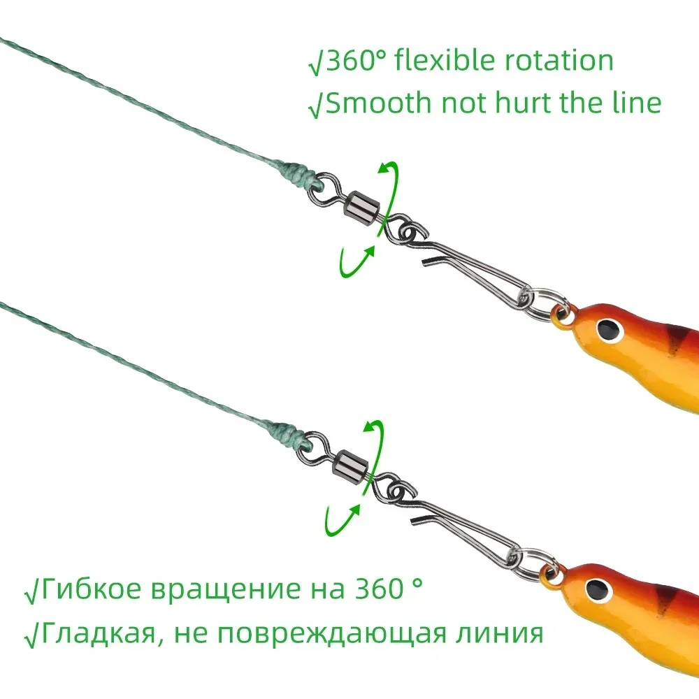 10-50 Uds. Giratorios de pesca a presión, barril giratorio, conector de señuelos a presión, Clip de pesca de agua salada, aparejos de pesca a presión - imagen 5