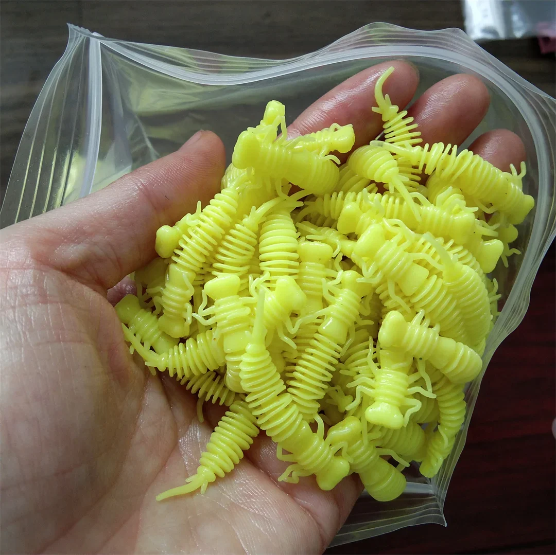 20 piezas Wobblers mini Señuelos blandos de pesca cebos blandos de goma 4cm cebos artificiales de gusano suave pescado de silicona para lubina - imagen 3