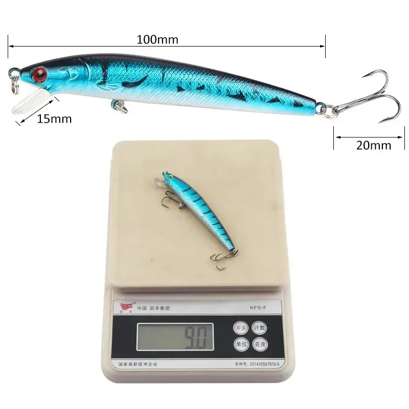 1 Uds. Señuelos de Pesca de pececillo japonés flotante cebo duro 95mm 7g cebo Artificial Wobbler Crankbait carpa perca Pesca aparejos de Pesca - imagen 5