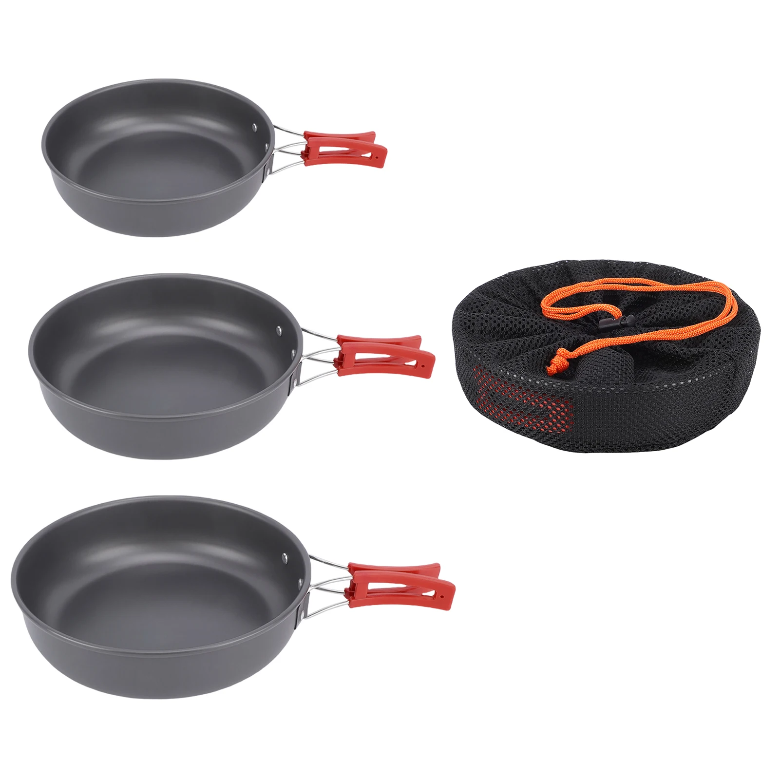 Sartén para acampar, utensilios de cocina para acampar, juego de sartenes ligeras para exteriores, Kit de aluminio duradero antiadherente portátil