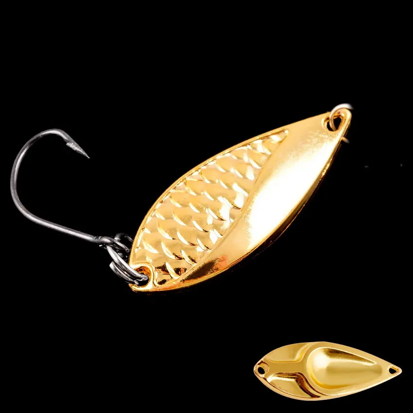 Cuchara giratoria de Metal para pesca de trucha, señuelo duro de lentejuelas, cebo Artificial de ruido, gancho de anillo giratorio, 1 piezas - imagen 5